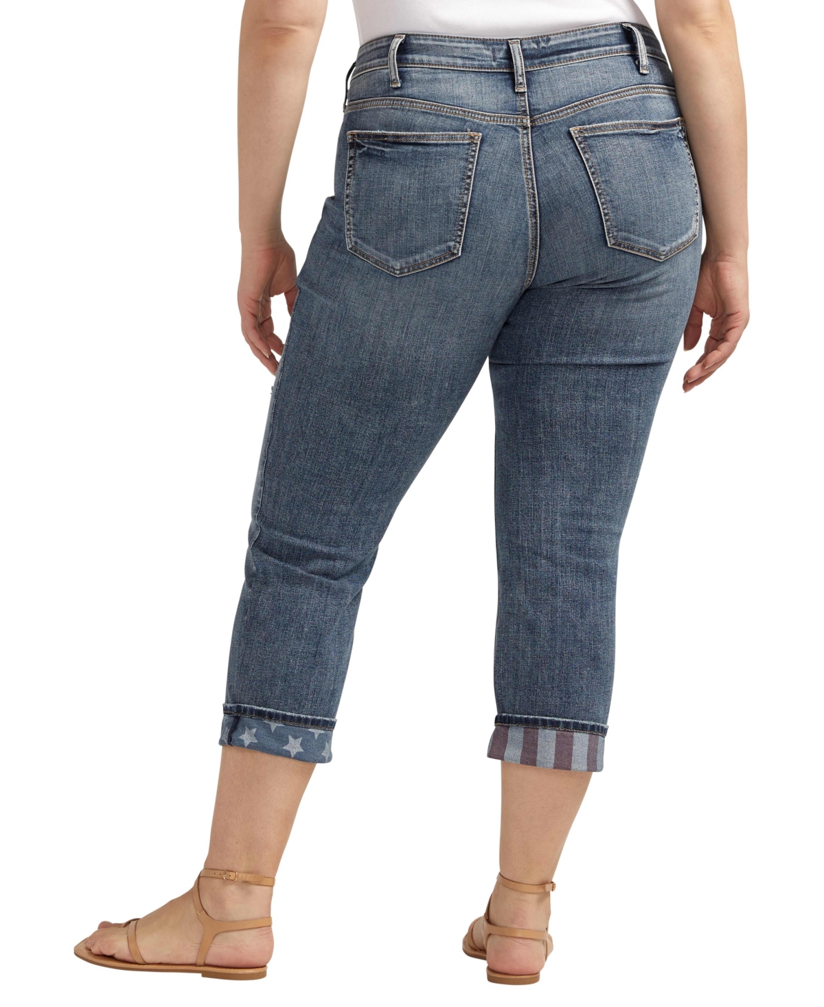 Silver Jeans Co. Plus Size Suki Mid Rise Curvy Fit Capri Jean