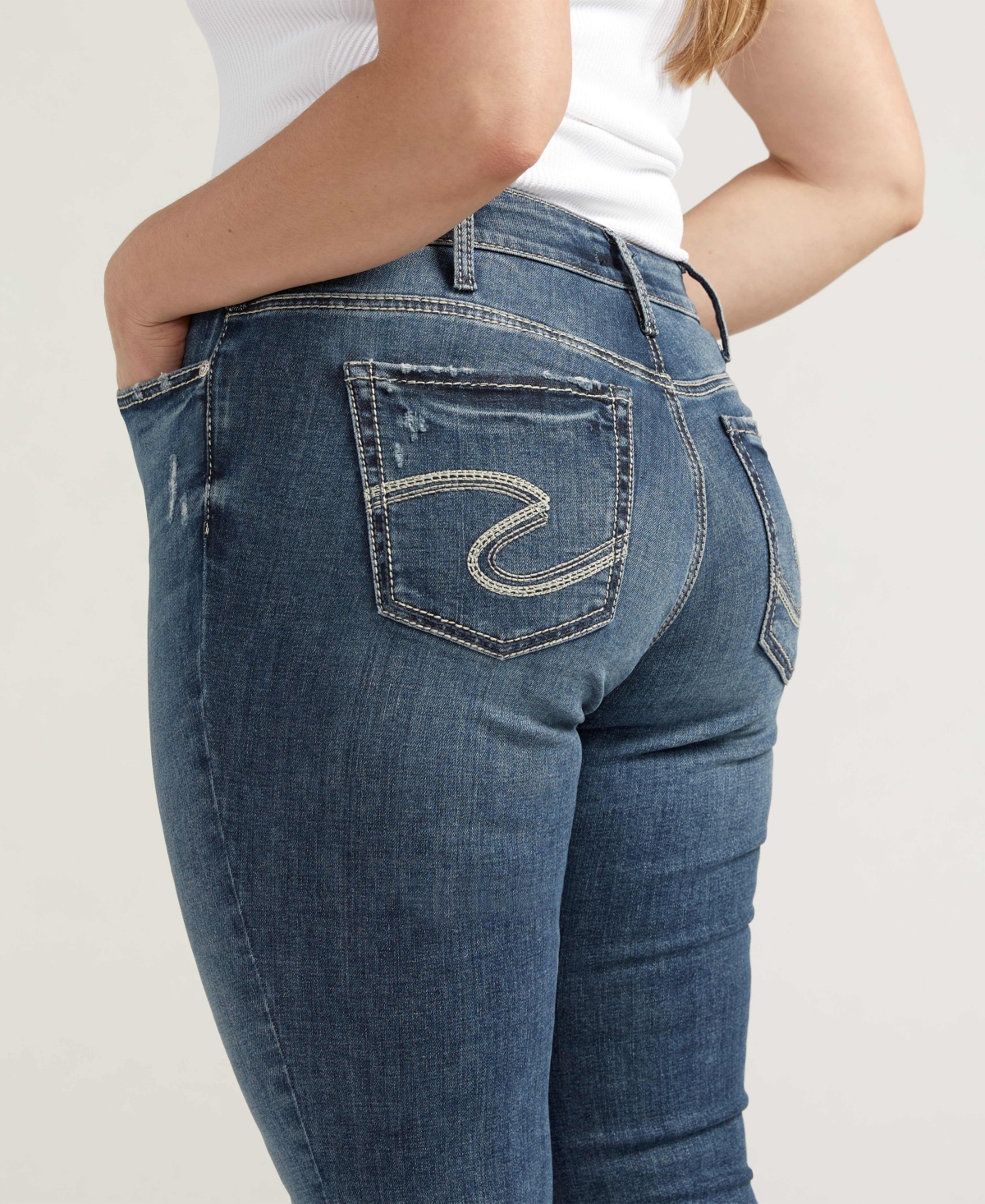 Shop Silver Jeans Co. Plus Size Suki Mid Rise Curvy Fit Skinny Jeans In Indigo