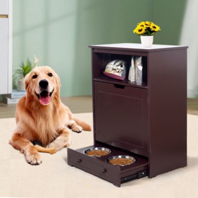 Simplie Fun MDF Pet Feeder Station with Storage and Stainless Bowl - Macy's