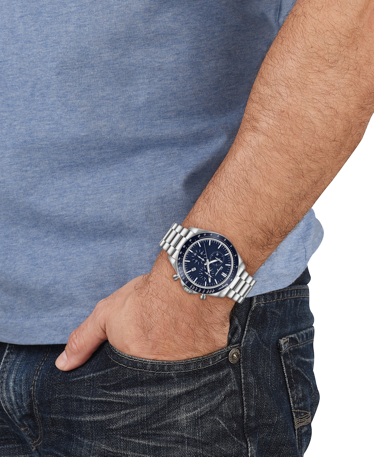 Shop Ferragamo Men's Swiss Chronograph Urban Stainless Steel Bracelet Watch 43mm