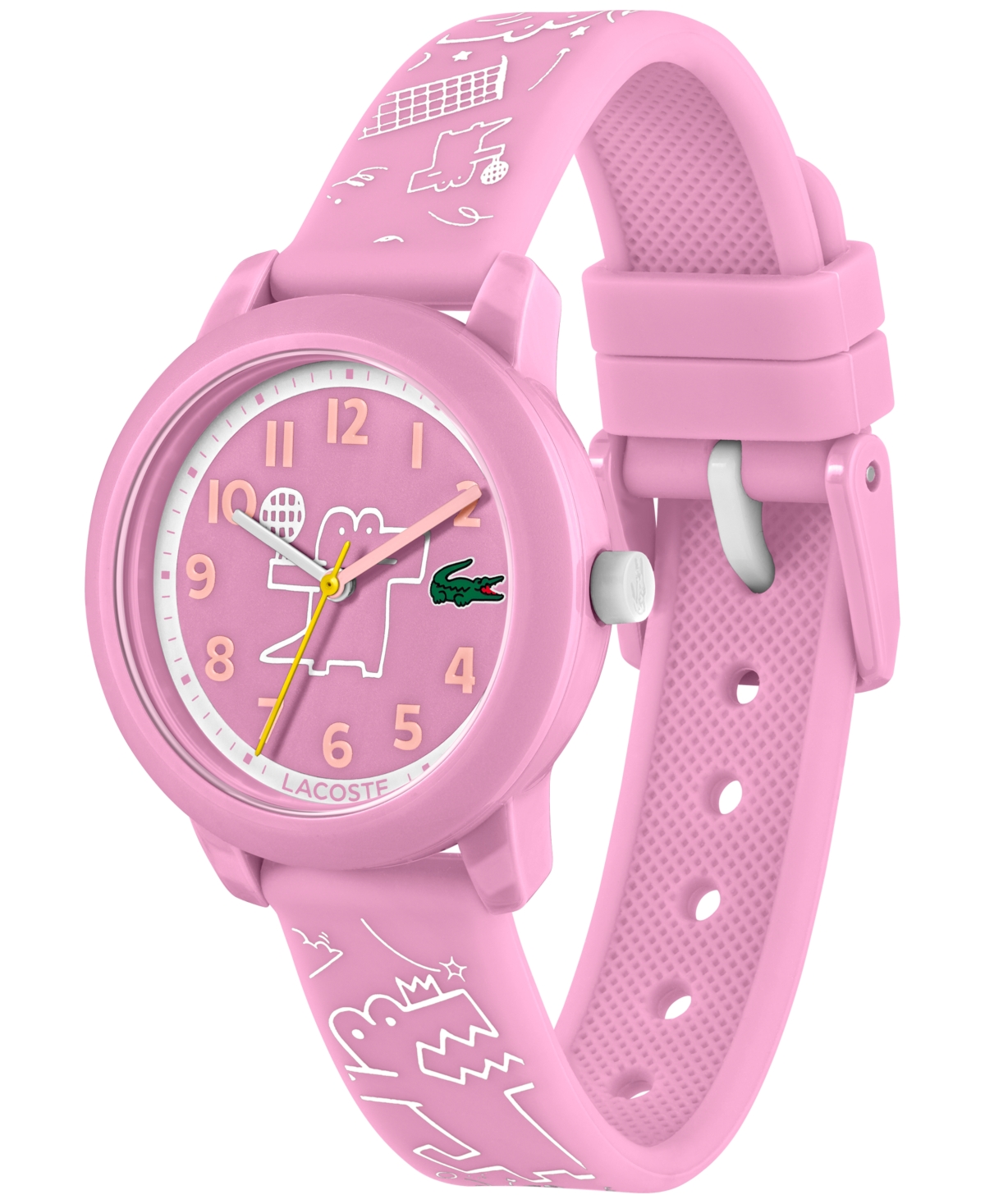 Lacoste Kid's Pink Printed Silicone Strap Watch 33mm