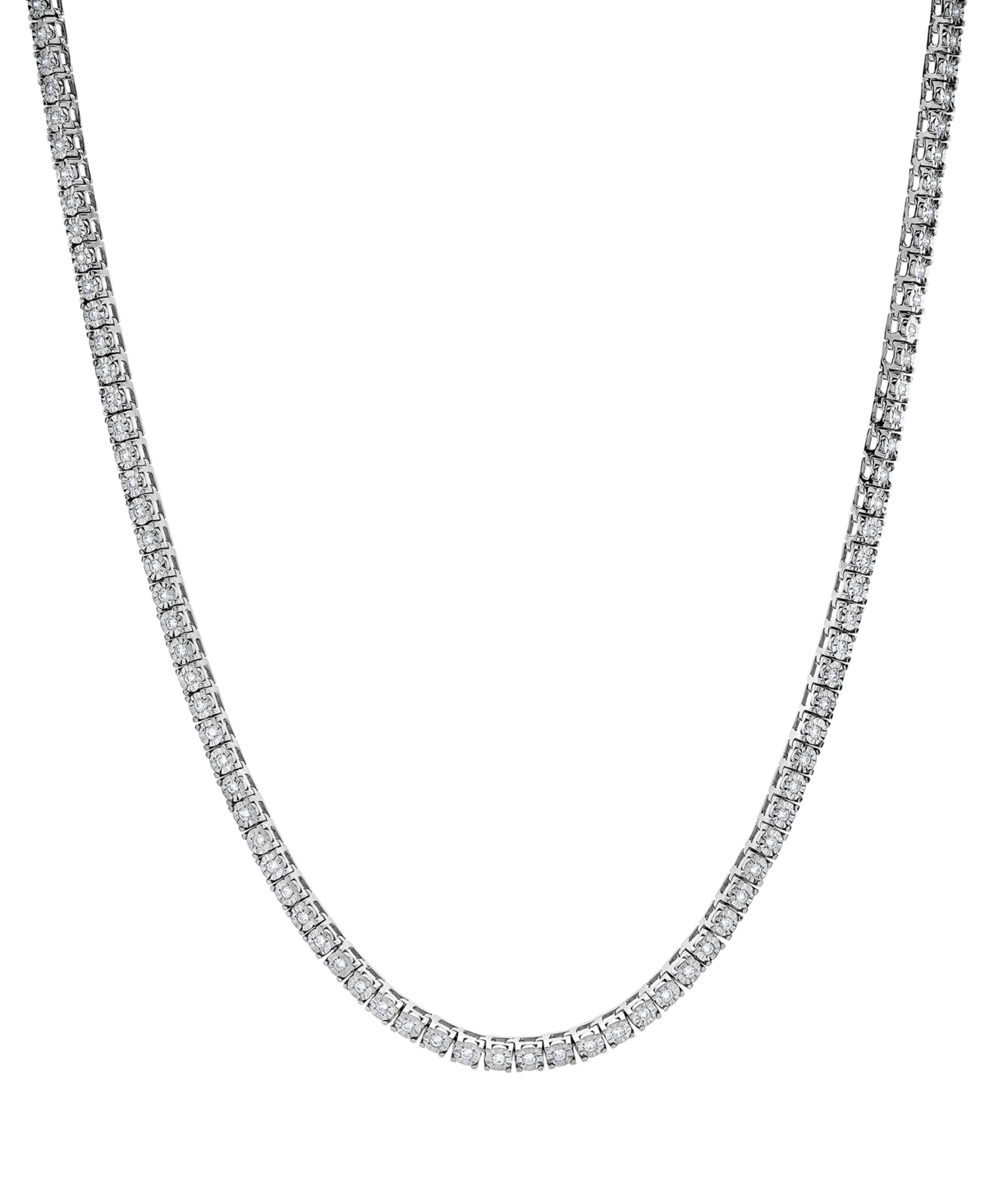 Men's Diamond 24" Tennis Necklace (2 ct. t.w.) in Sterling Silver - Silver
