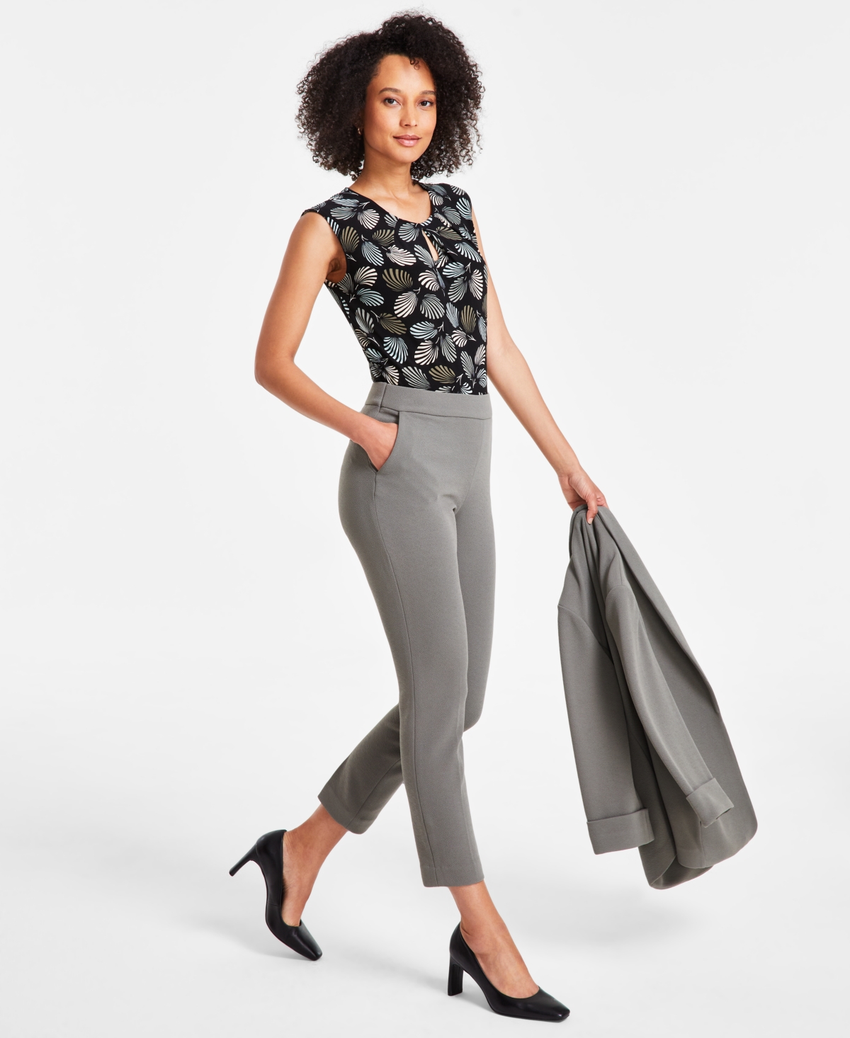 Kasper Women's Pull-On Slim-Fit Ankle Pants