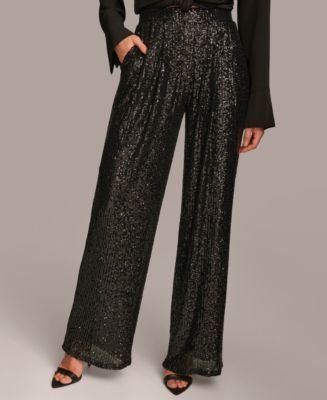 Donna Karan Women's Wide Leg Sequin Pant - Macy's