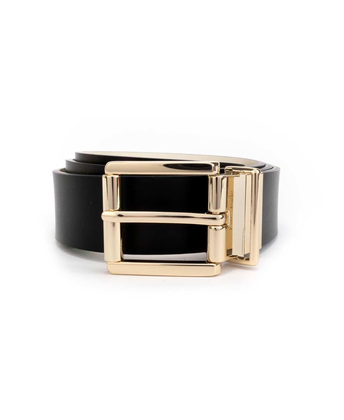Women's 32mm Reversible Belt - Black, Gold- Leather, PU, PVC