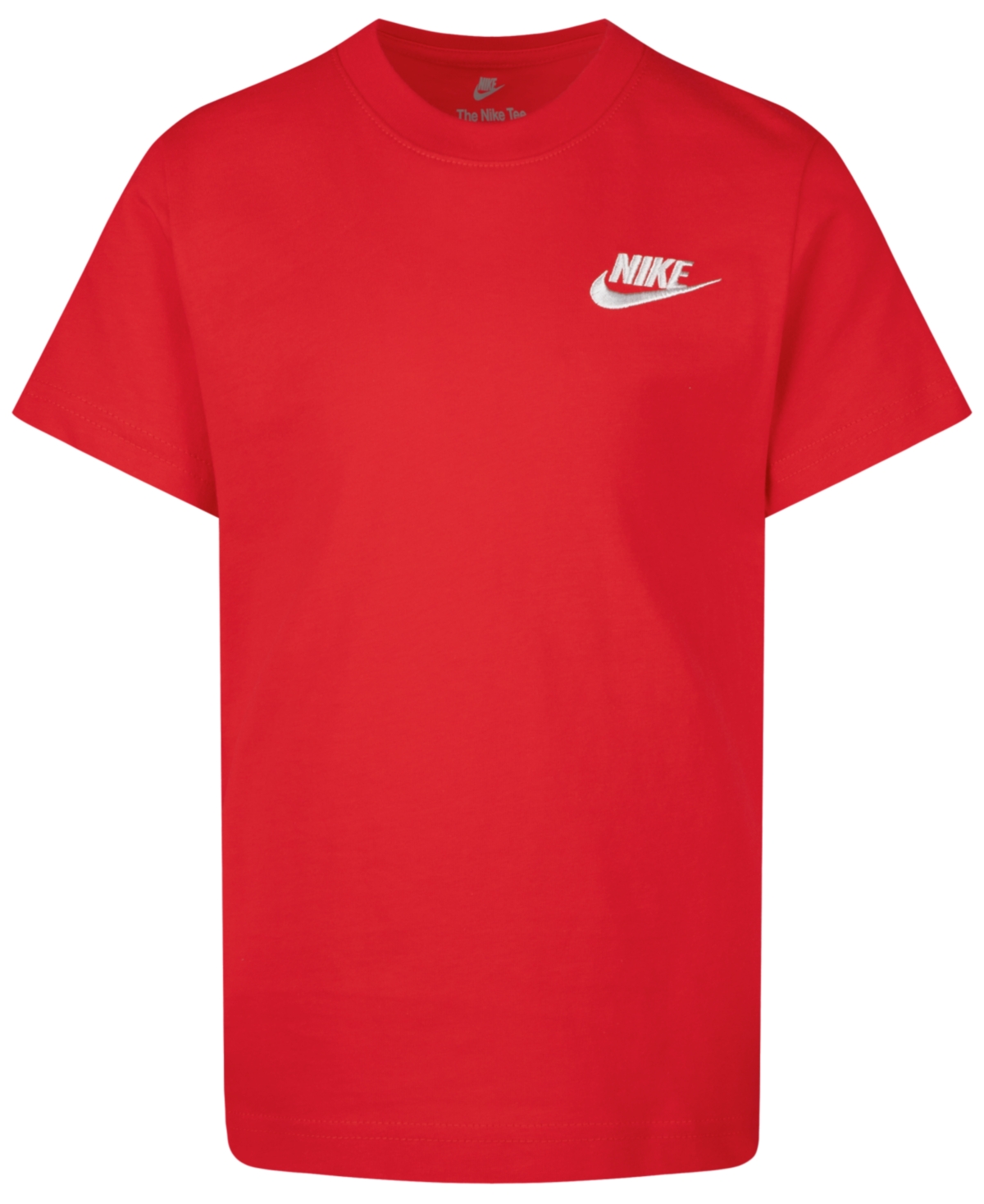 Nike Kids' Big Boys Sportswear Embroidered Futura Short Sleeve T-shirt In University Red,white