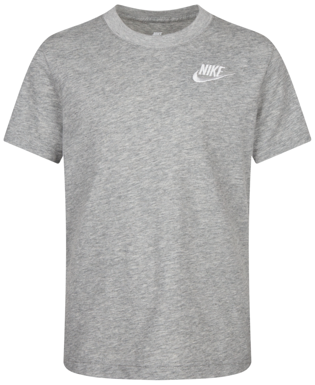 Nike Kids' Big Boys Sportswear Embroidered Futura Short Sleeve T-shirt In Dark Gray Heather