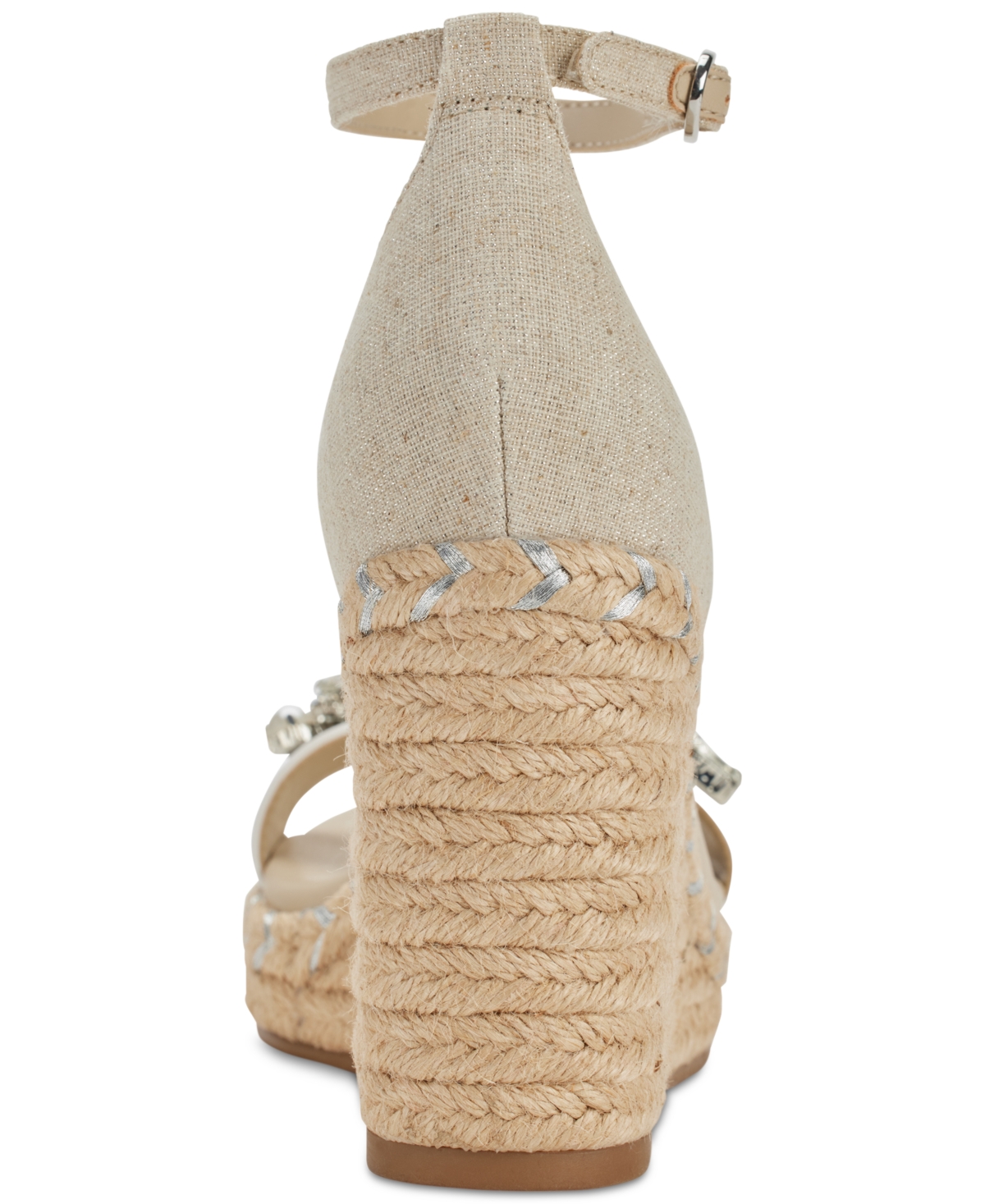 Karl Lagerfeld Paris Catalyna Embellished Wedge Espadrille Sandals - White