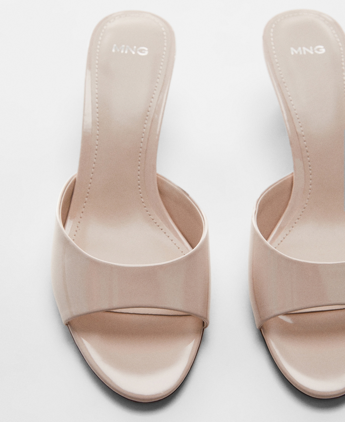 Shop Mango Women's Patent Leather Effect Heeled Sandals In Lt-pastel