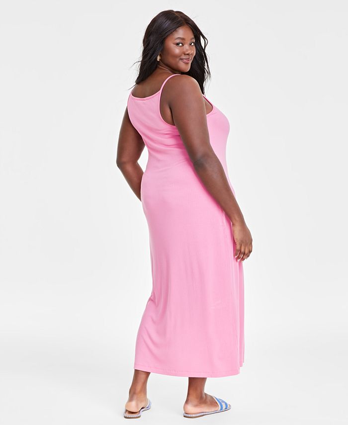 On 34th Trendy Plus Size Ribbed Midi Dress, Created for Macy's - Macy's