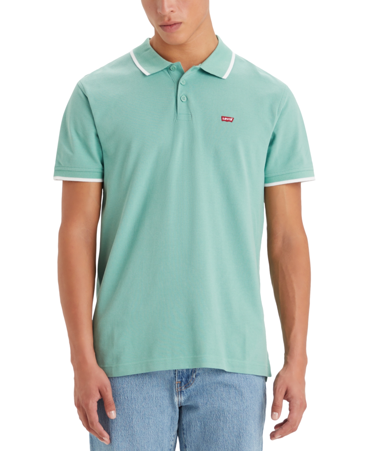 Levi's Men's Housemark Standard-fit Tipped Polo Shirt In Feldspar