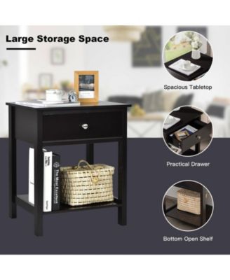 Wooden Storage Shelf with Drawer for Bedroom and Living Room