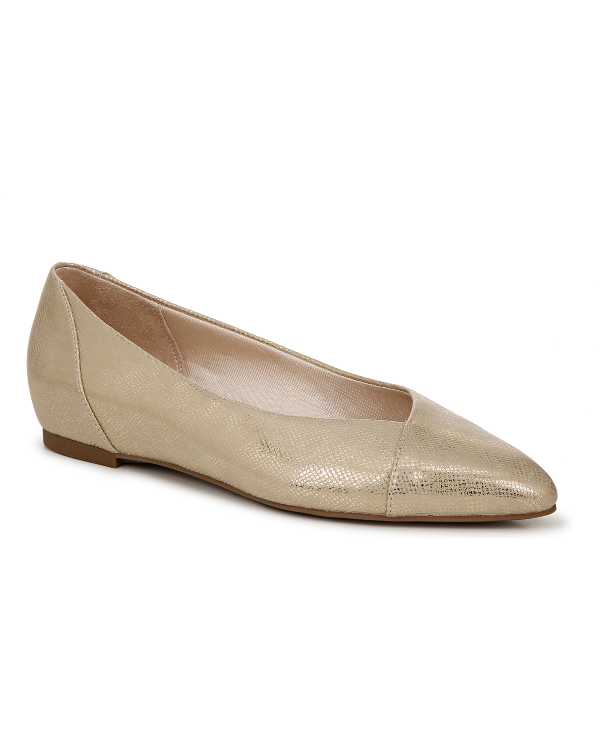 Lifestride Promise Ballet Flats In Platino Gold Fabric