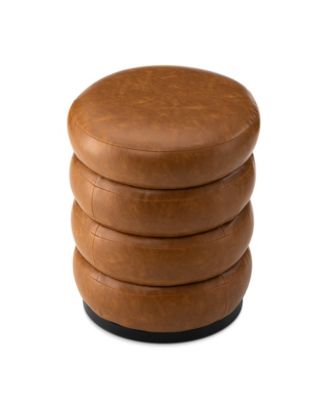 Modern Coffee Upholstered Storage Ottoman or Accent Stool