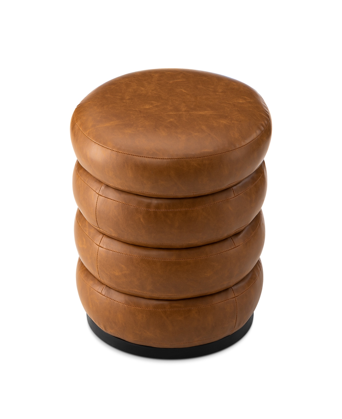 Glitzhome Modern Coffee Upholstered Storage Ottoman Or Accent Stool In Brown