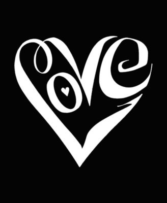 Women's Word Art Script Heart T-Shirt