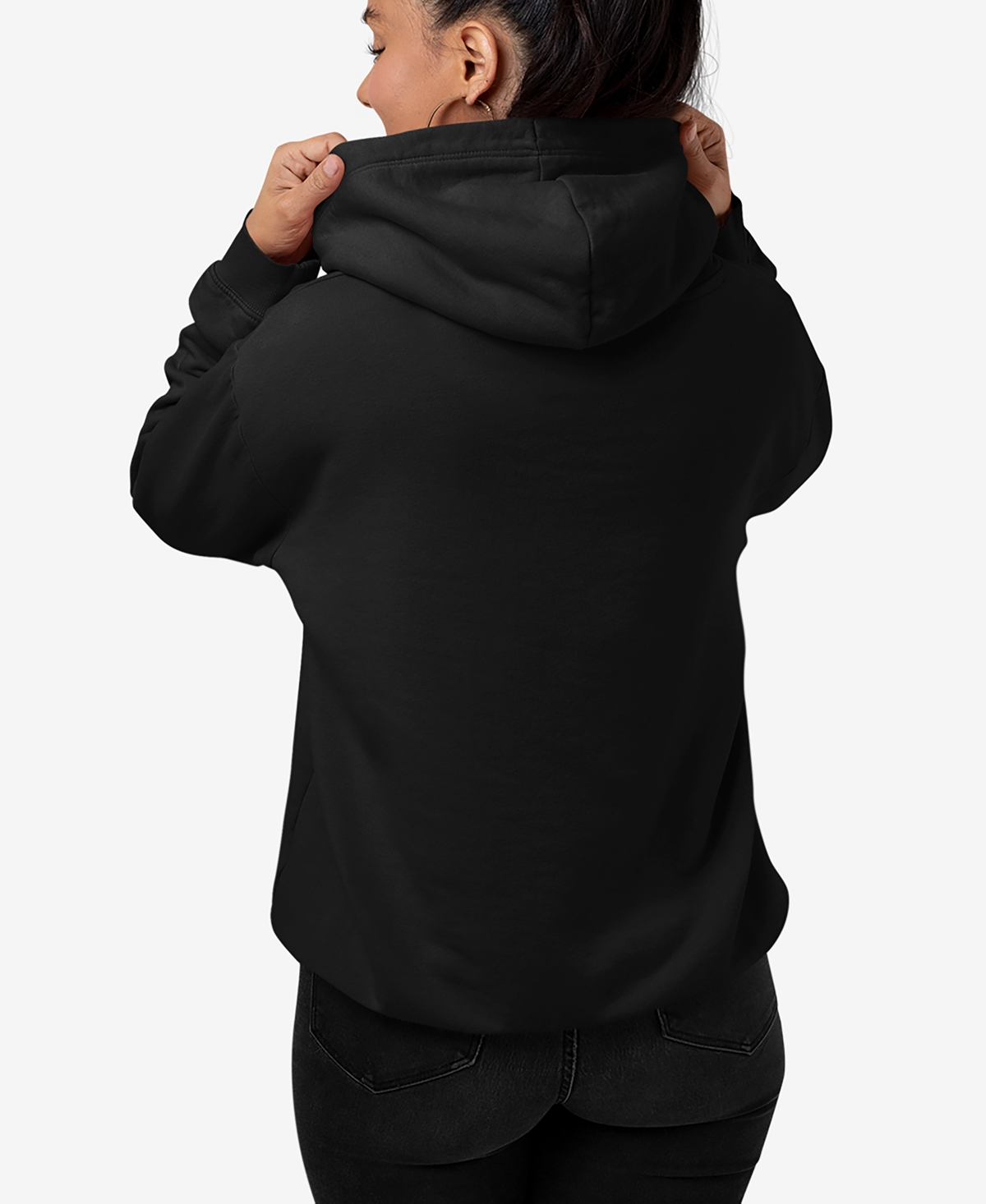 LA POP ART WOMEN'S WORD ART CAT TAIL HEART HOODED SWEATSHIRT 