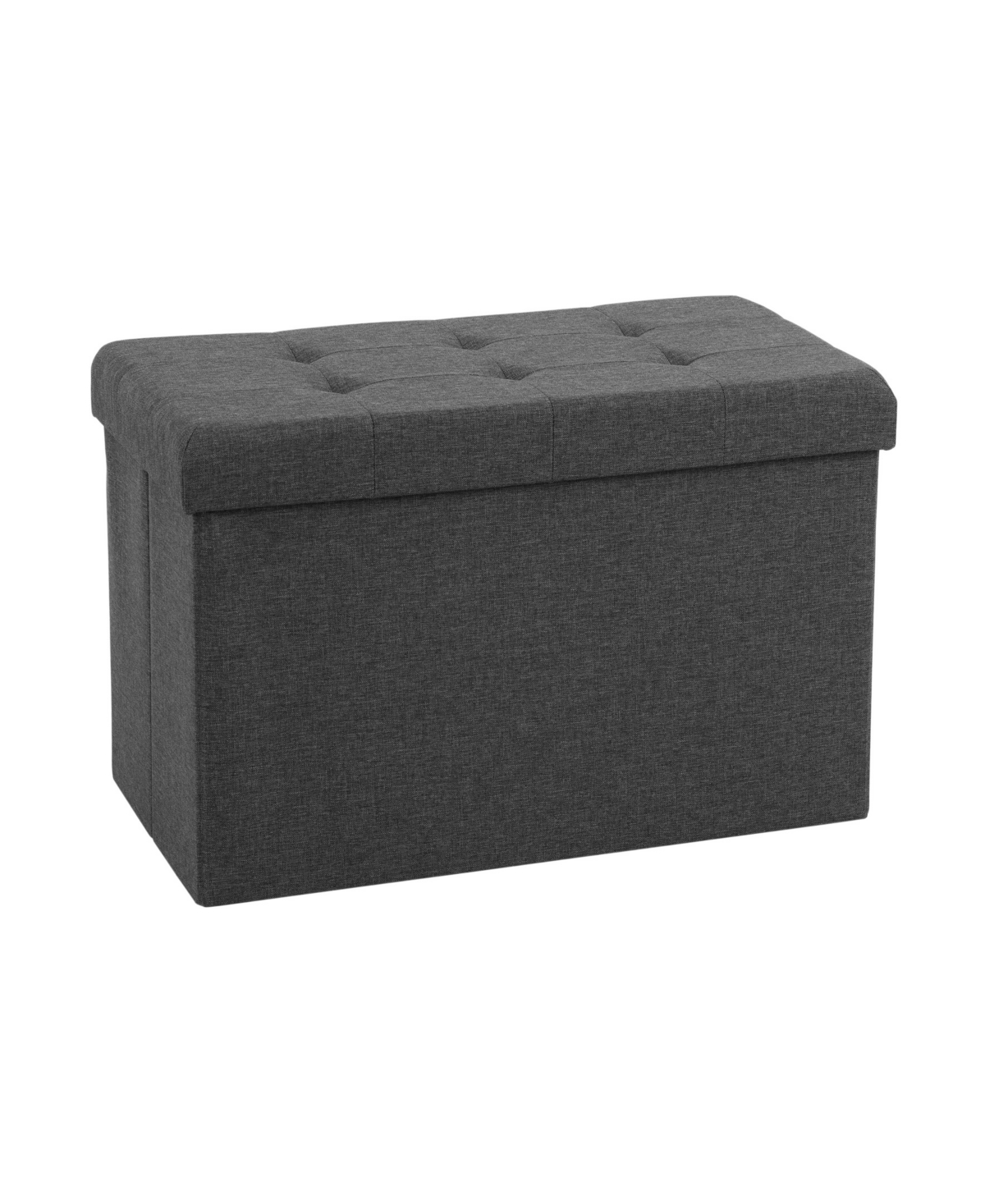 Foldable Storage Bench Ottoman - Dark Grey