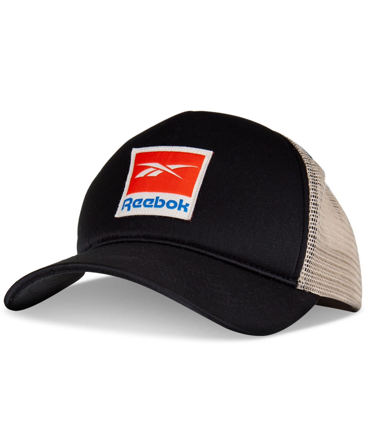Shop Reebok Men's Embroidered Logo Patch Snapback Trucker Hat In Black