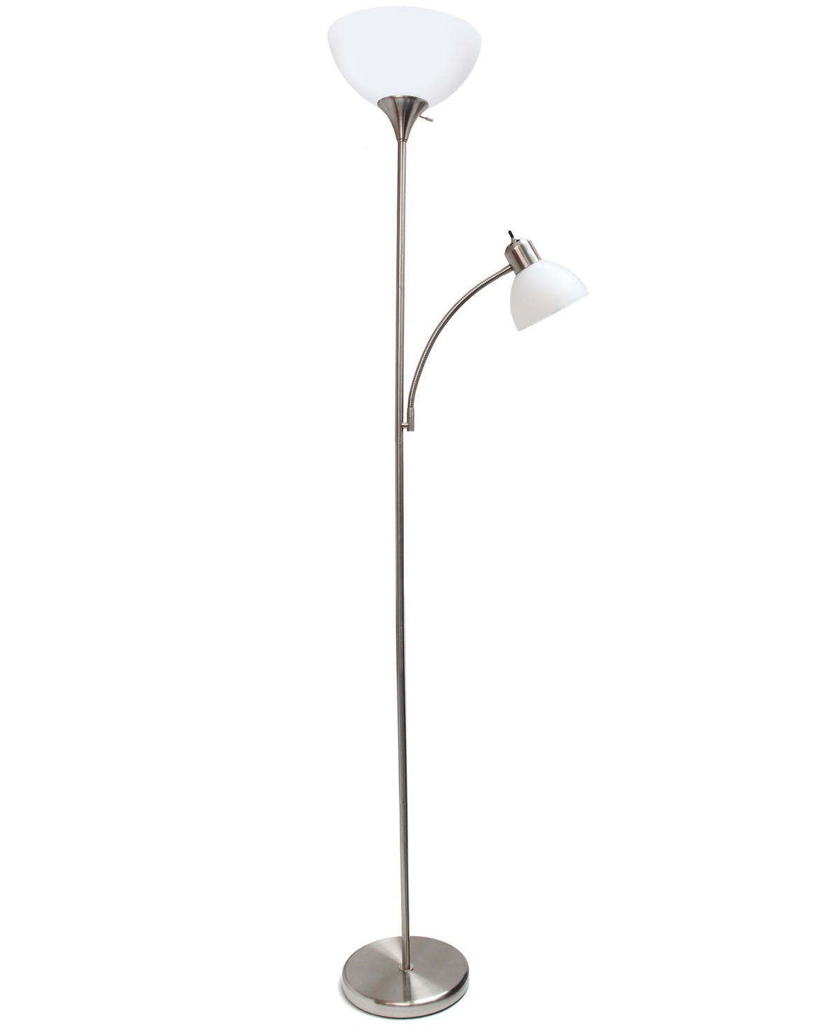 Shop Creekwood Home Essentix 71.5" Tall Traditional 2 Light Mother Daughter Metal Floor Lamp In Brushed Nickel