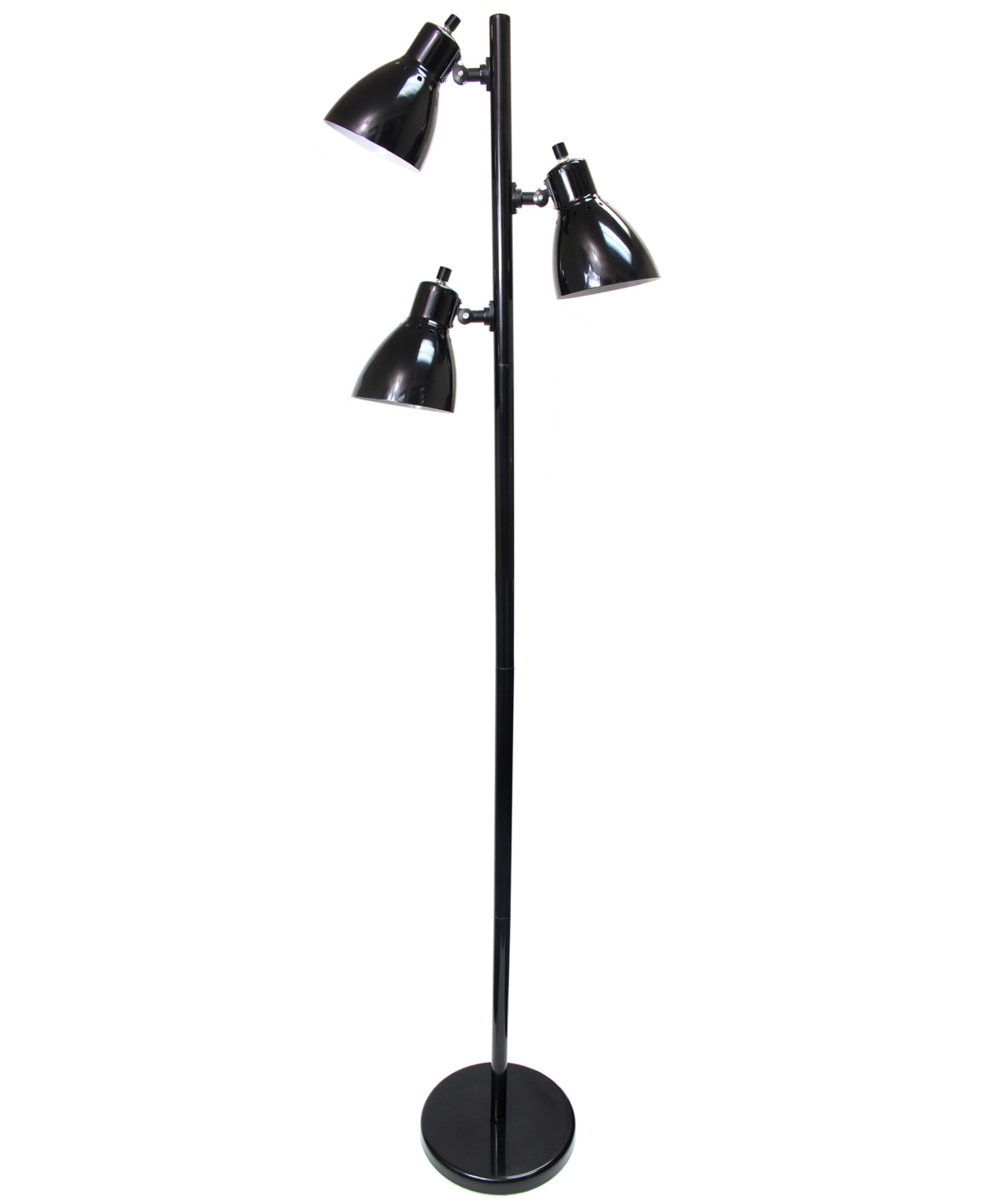 Shop Creekwood Home Essentix 64" Tall Traditional 3 Light Metal Tree Floor Lamp With Metal Adjustable Spotlight Shades In Black