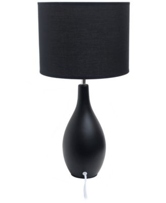 Essentix 18.11" Traditional Standard Ceramic Dewdrop Table Desk Lamp with Matching Fabric Shade 