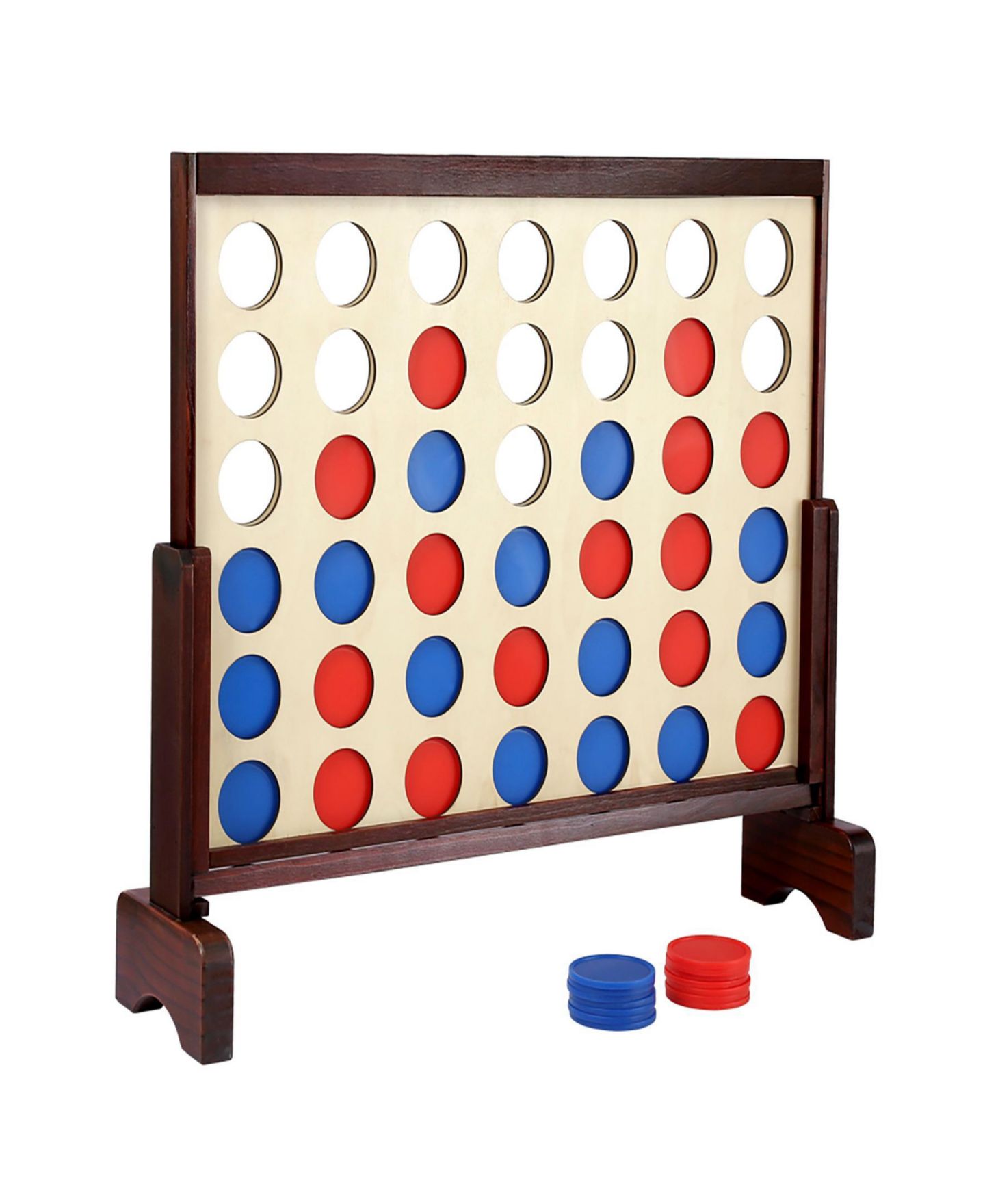 Детские настольные игры Trimate Giant Wooden Connect 4 2-Player Board Game, 42 Pieces, Ages 12+ — фото 1