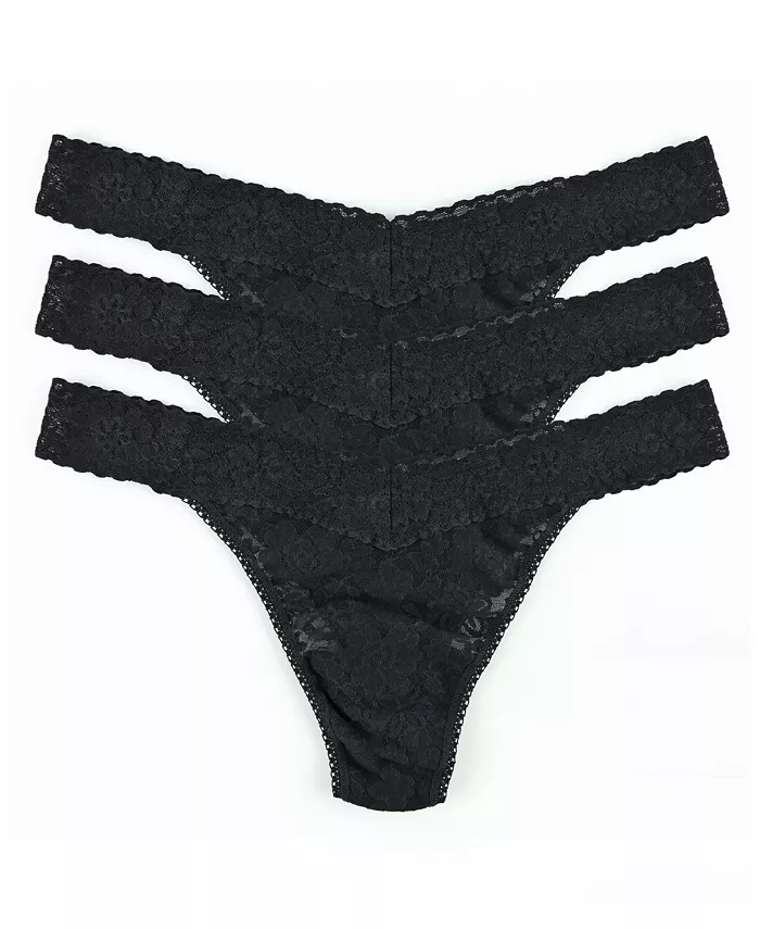 Women's Daily Lace Orignal Rise 3 Pack Thong Underwear - thumbnail 2