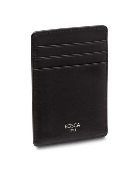 Bosca Men's Nappa Vitello Deluxe Front Pocket Wallet RFID, Black