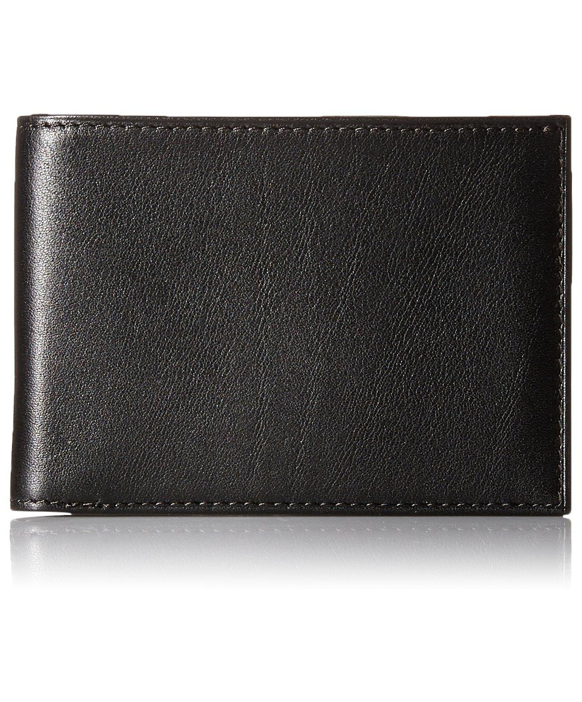 Men's Old Leather New Fashioned Collection-Small Bifold Wallet - Black leather
