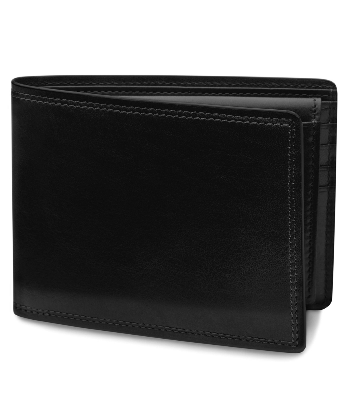 Men's Wallet, Dolce Leather Credit Wallet with I.d. Passcase - Black