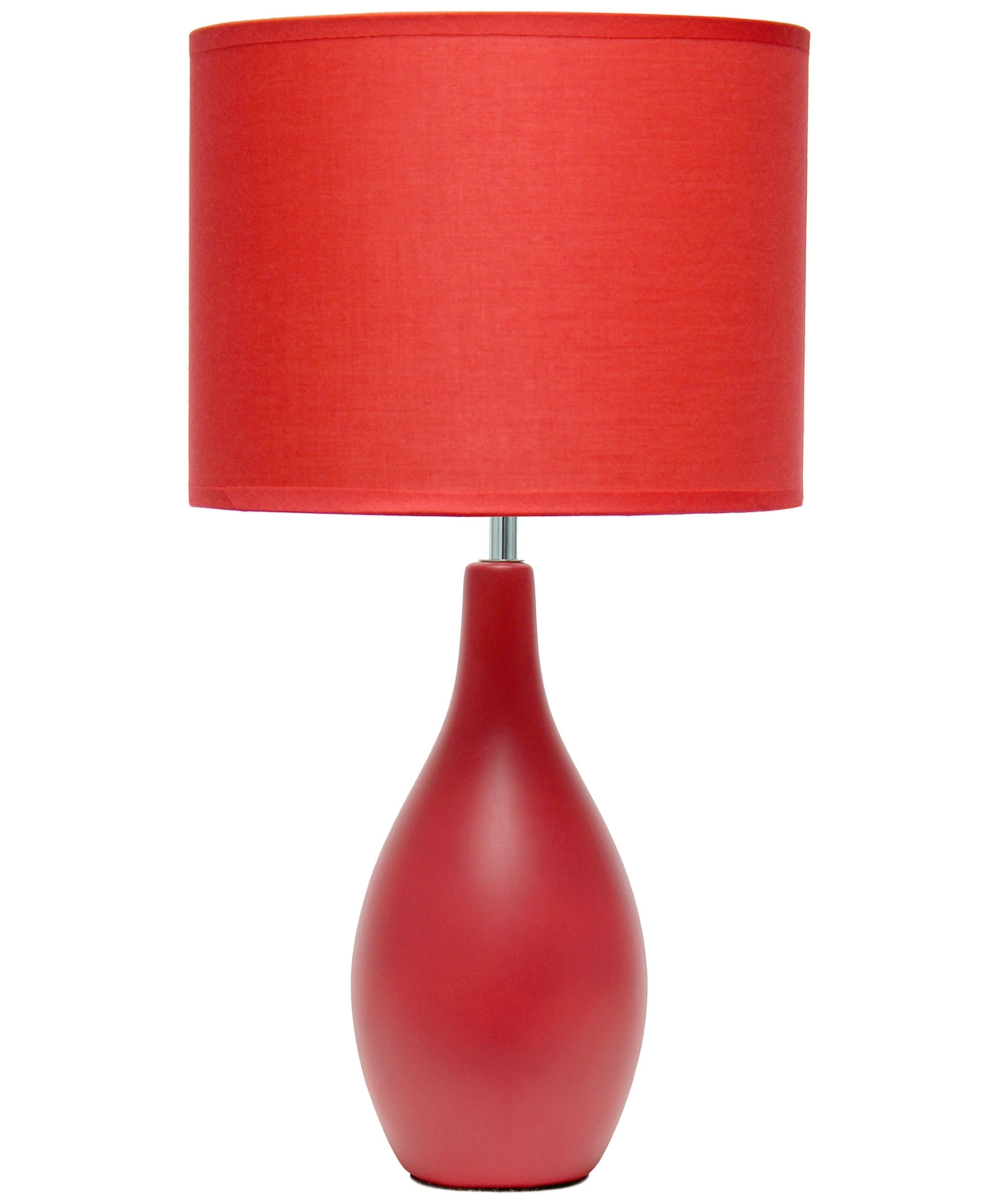 Shop Creekwood Home Essentix 18.11" Traditional Standard Ceramic Dewdrop Table Desk Lamp With Matching Fabric Shade In Red