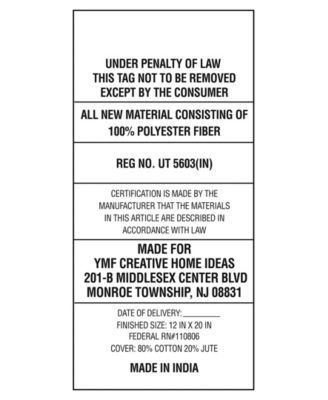 Jada Jute Decorative Pillow, 12" x 20"