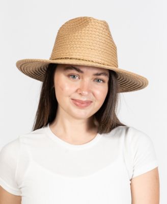 Chain Trim Oversized Straw Panama Hat