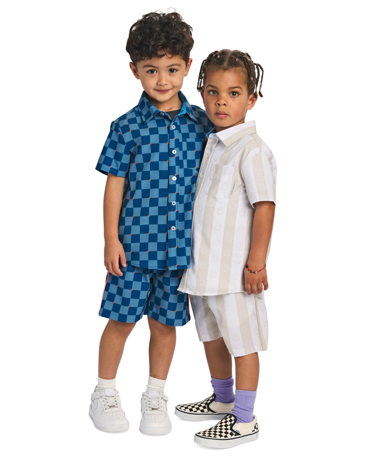 Sovereign Code Toddler & Little Boys Trey Striped Smile-Print Swim Trunks - Jol