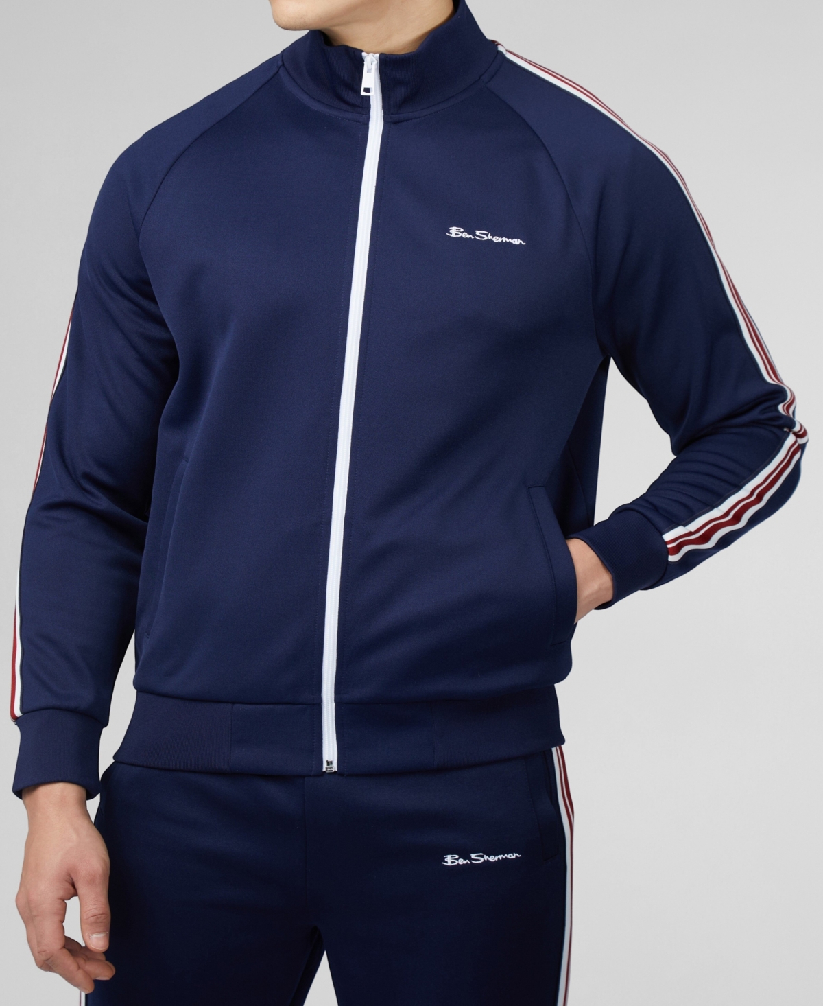 Men's Taped Tricot Track Top Jacket - Marine