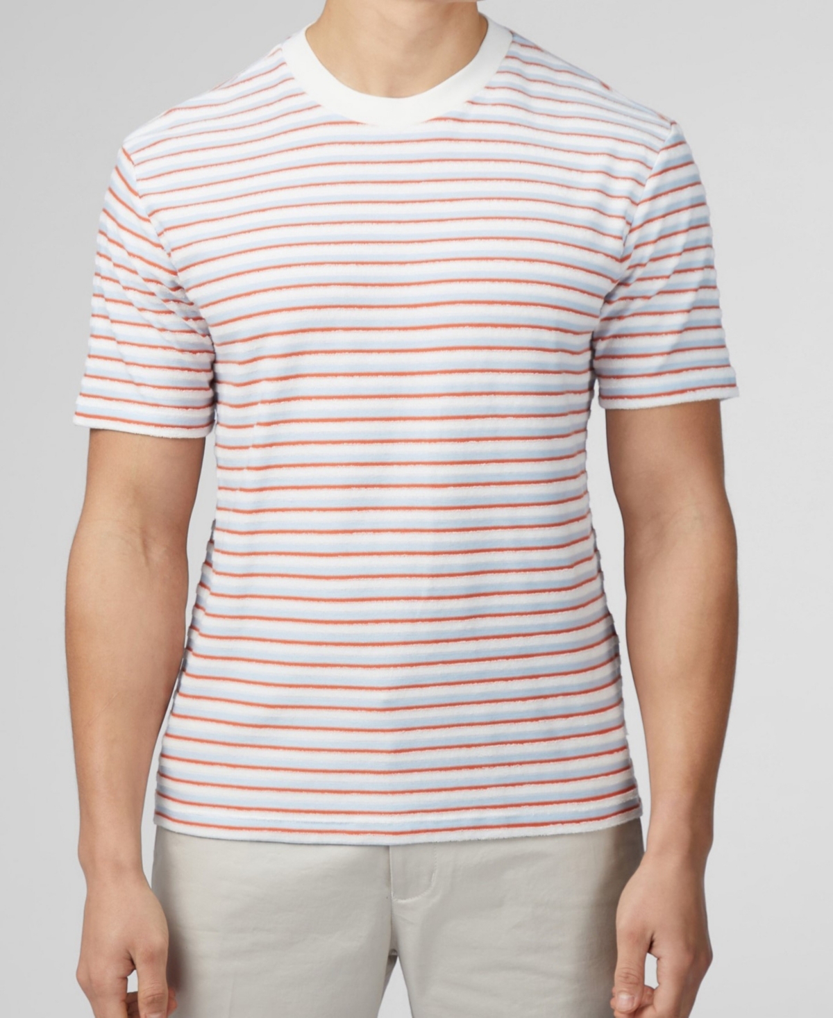 Men's Loopback Stripe Short Sleeve T-shirt - Pale Blue