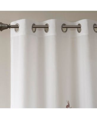 Cecily Burnout Printed Sheer Window Curtain, 95 inches long Single Sheer Curtain Panel, Width 50 curtains sheer for Bedroom and Living Room, Easy To Hang, Fits up to 1.25" Diameter Rod Mauve sheer curtains