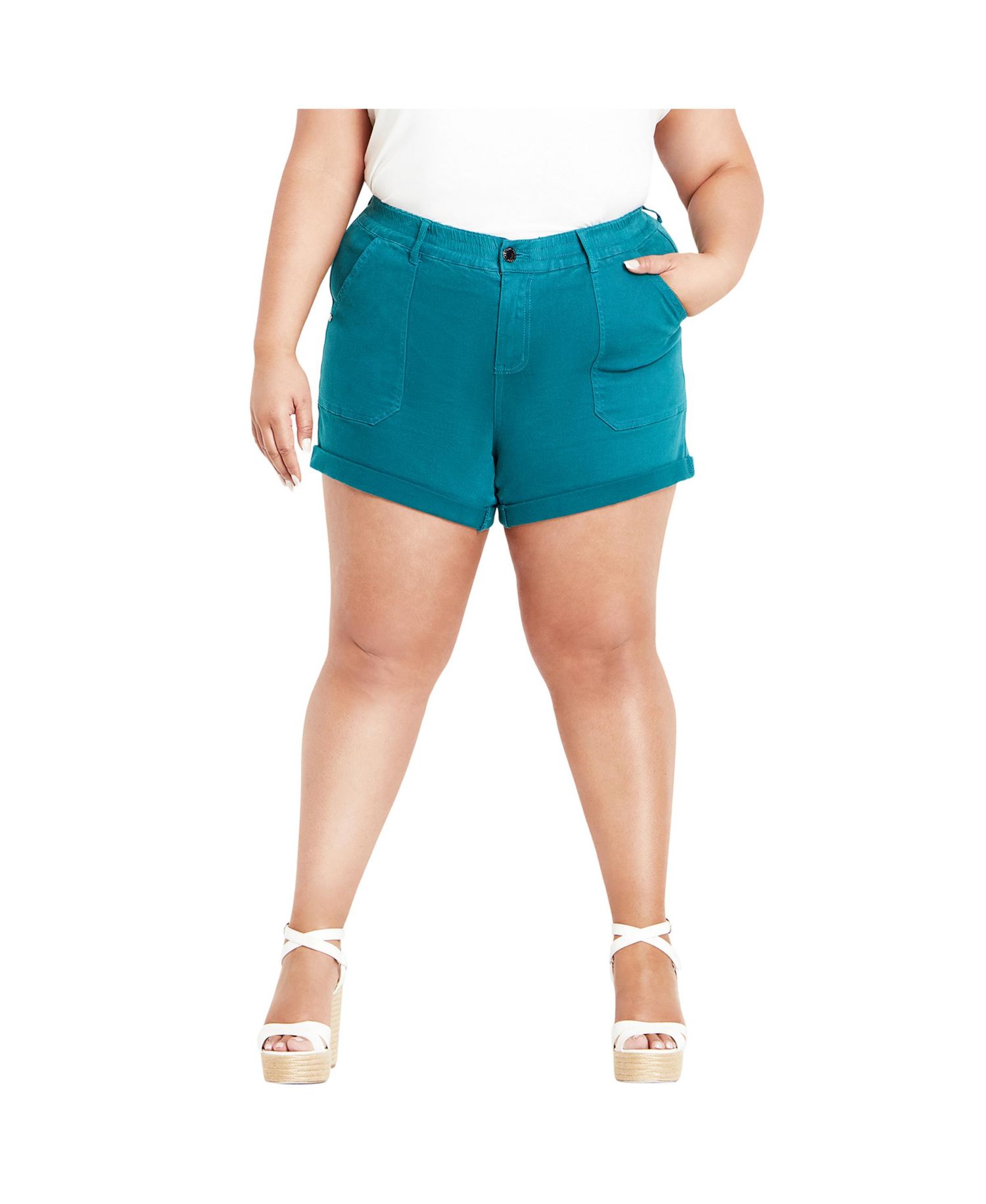 Plus Size Holiday Denim Short