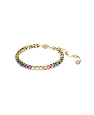 Multicolored Round Cut Gold-Tone Plated Matrix Bracelet