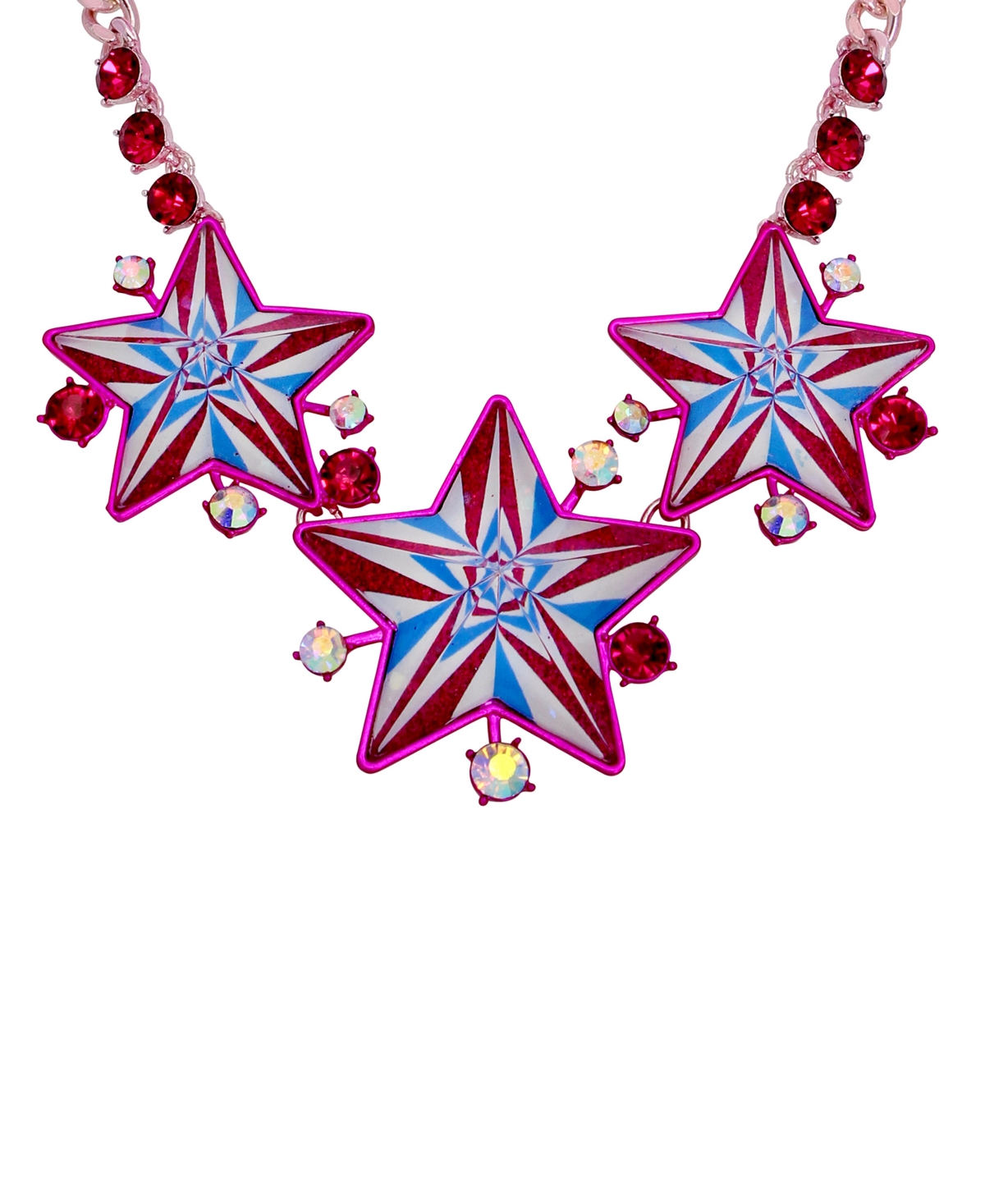 Shop Betsey Johnson Faux Stone Festive Star Bib Necklace In Multi