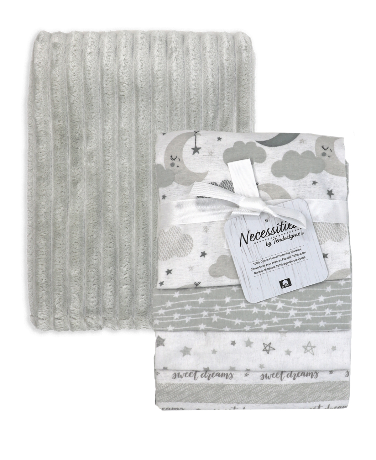Shop Tendertyme Baby Boys Or Baby Girls Sweet Dreams Baby Blankets, 5 Piece Gift Set In Gray