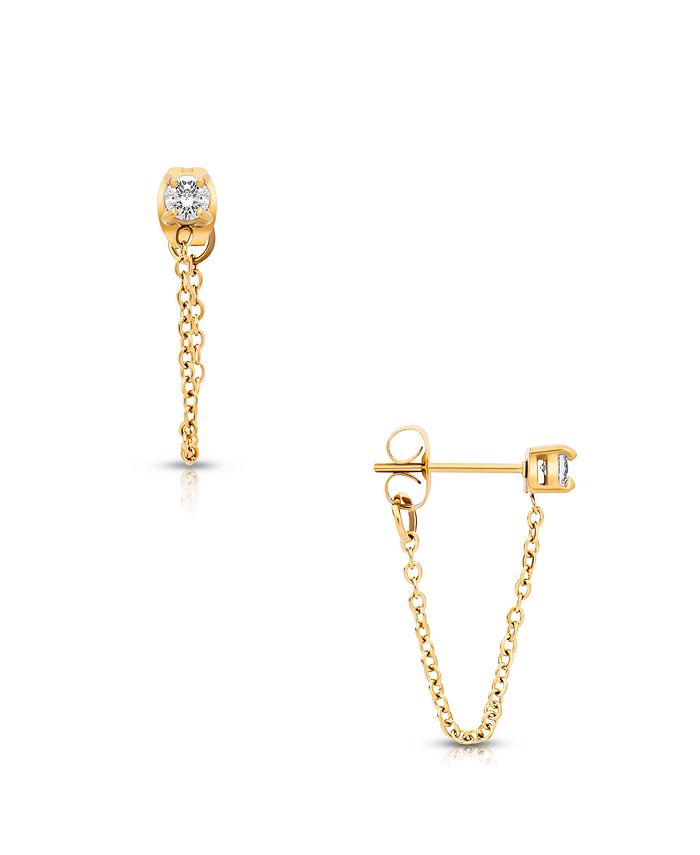 ELLIE VAIL: CATEANA BEZEL STUD- GOLD main image 1
