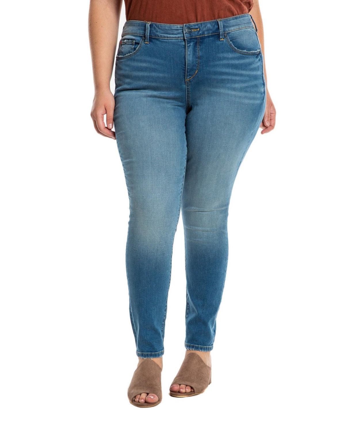 Plus Size Mid Rise Skinny Jeans - Aimee