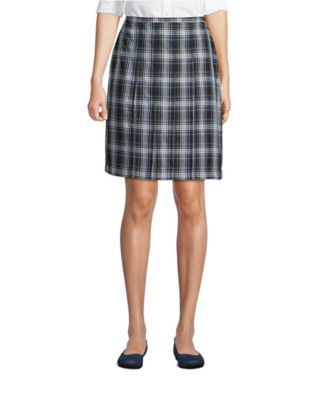 Women's Plaid Box Pleat Skirt Top of the Knee