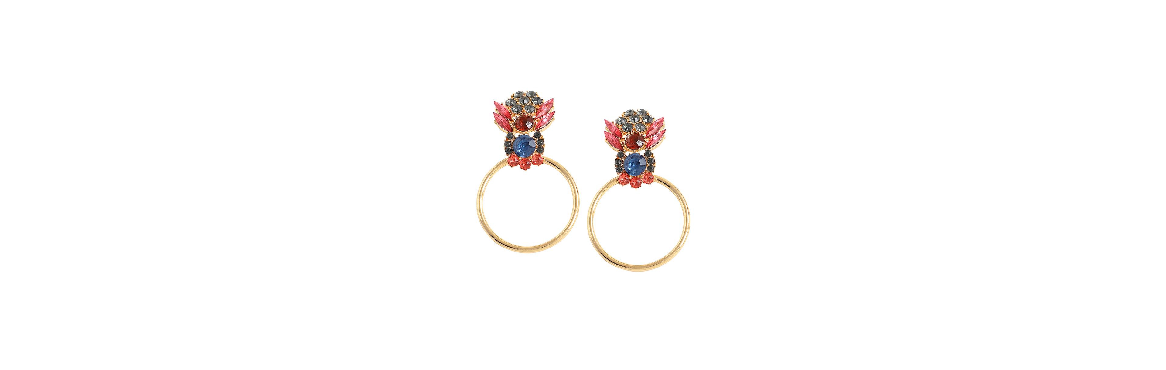 Sohi Women's Gold Oriental Drop Earrings