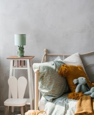 12.8" Tall Contemporary Ceramic Owl Bedside Table Desk Lamp with Matching Fabric Shade 
