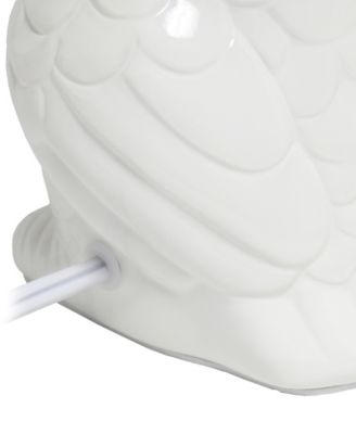 12.8" Tall Contemporary Ceramic Owl Bedside Table Desk Lamp with Matching Fabric Shade 