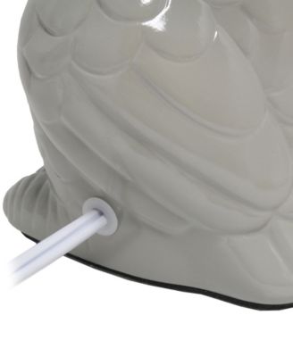 12.8" Tall Contemporary Ceramic Owl Bedside Table Desk Lamp with Matching Fabric Shade 