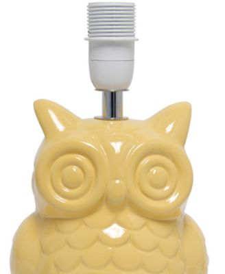 12.8" Tall Contemporary Ceramic Owl Bedside Table Desk Lamp with Matching Fabric Shade 
